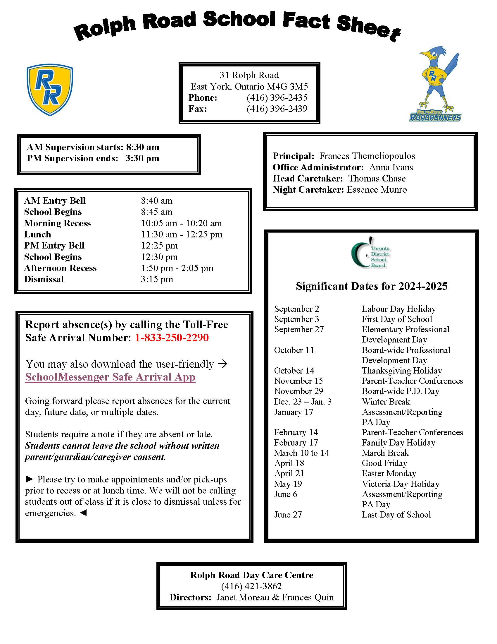 2024-2025 Rolph Road Fact Sheet